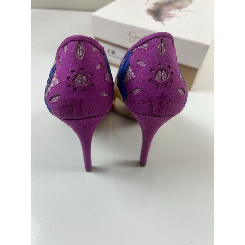 Jessica Simpson Perie Pumps Heel Floral Embroidered Sheer Mesh Womens Sz 6 Pink - Picture 11 of 15